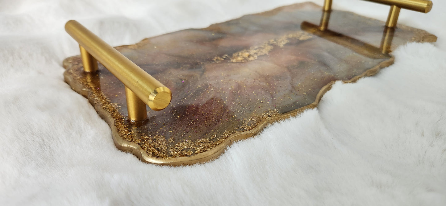 Resin tray and coaster set