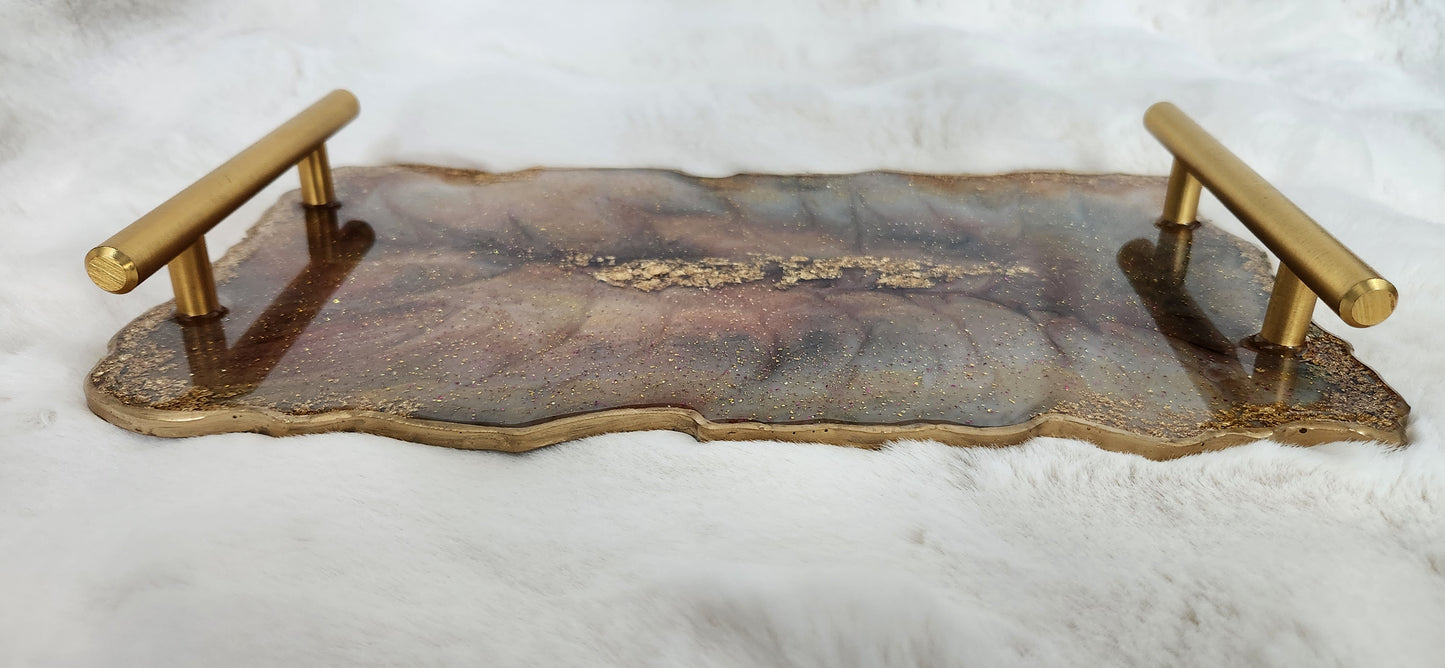 Resin tray and coaster set