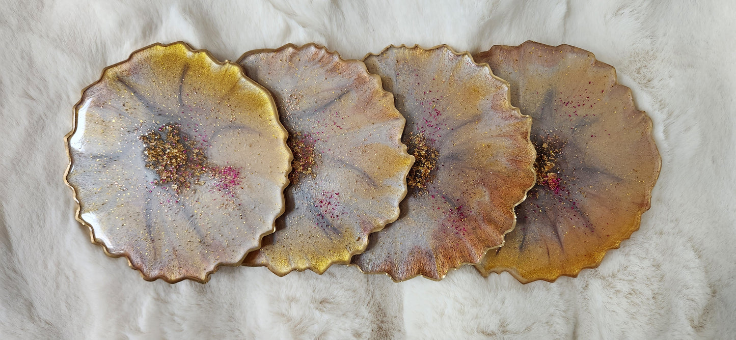 Resin tray and coaster set